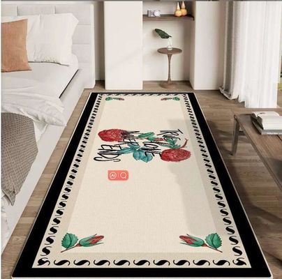 Dream Roses Delicate Crystal Velvet Bedroom Floor Carpets Washable 80*160cm