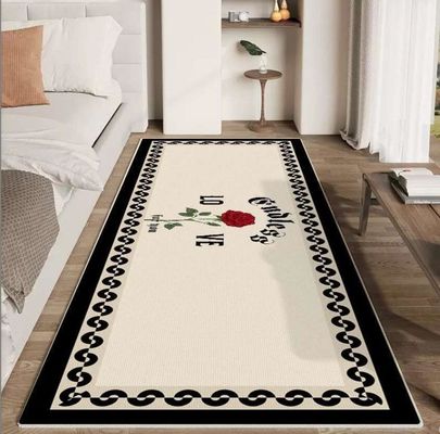 Dream Roses Delicate Crystal Velvet Bedroom Floor Carpets Washable 80*160cm