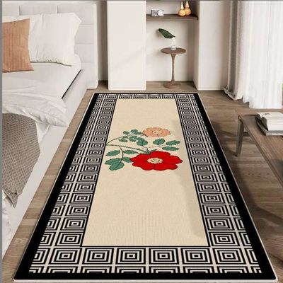 Classic Fragrant Flower Crystal Velvet Bedroom Floor Carpets 120*200cm