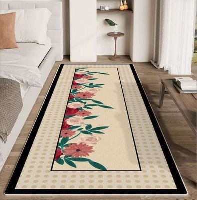 Classic Fragrant Flower Crystal Velvet Bedroom Floor Carpets 120*200cm