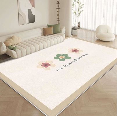 Creamy Imitation Cashmere Rectangle Living Room Floor Carpets 200*300cm