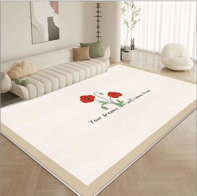 Creamy Imitation Cashmere Rectangle Living Room Floor Carpets 200*300cm