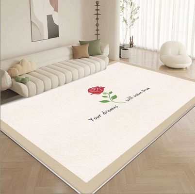 Creamy Imitation Cashmere Living Room Floor Carpets North European