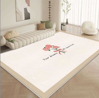 Creamy Imitation Cashmere Living Room Floor Carpets North European