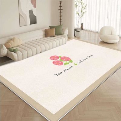 Creamy Imitation Cashmere Living Room Floor Carpets North European