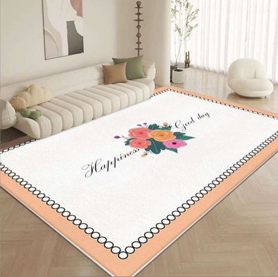 Creamy Imitation Cashmere Living Room Floor Carpets North European
