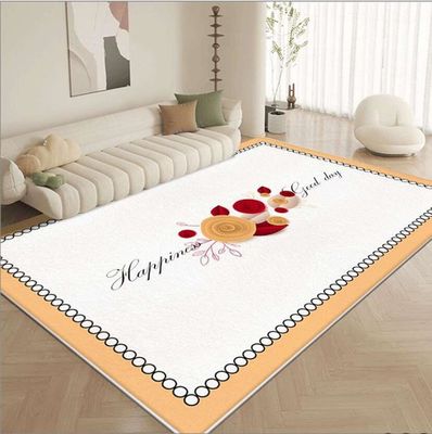 Creamy Imitation Cashmere Living Room Floor Carpets North European