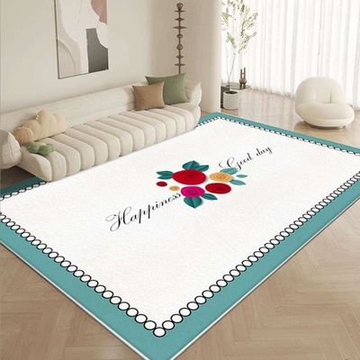 Creamy Imitation Cashmere Living Room Floor Carpets North European