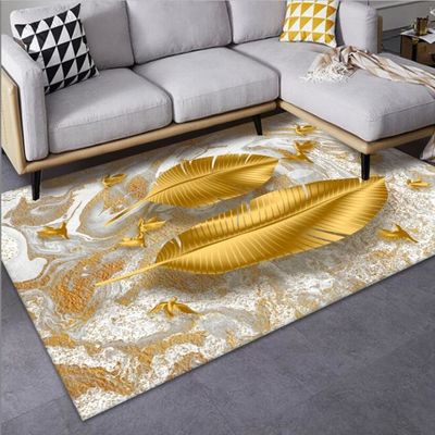Tree Leaf And Geometric Pattern Living Room Floor Carpet Special Style
