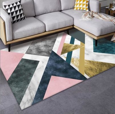 Tree Leaf And Geometric Pattern Living Room Floor Carpet Special Style