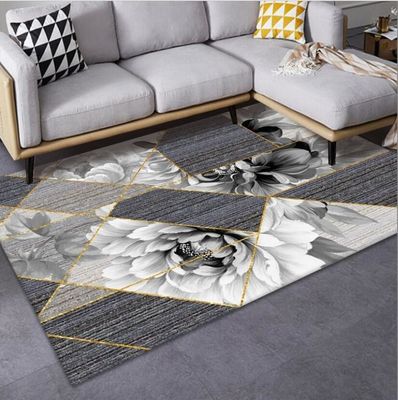 Tree Leaf And Geometric Pattern Living Room Floor Carpet Special Style