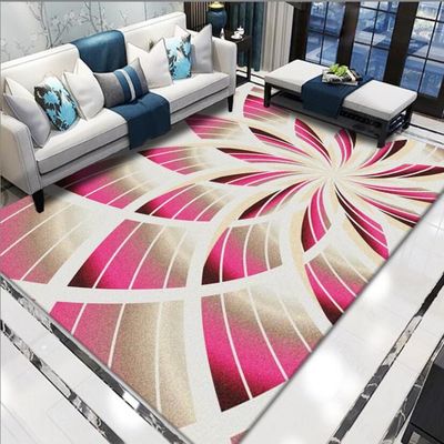 Polyester Fiber Flower And Yellow Leaf Living Room Floor Carpet Special Style