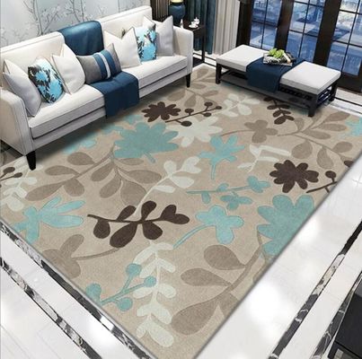 Polyester Fiber Flower And Yellow Leaf Living Room Floor Carpet Special Style