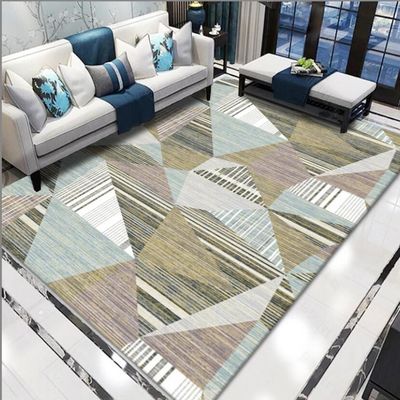 Geometric Pattern Waved Curved Line Living Room Floor Carpet Special Style