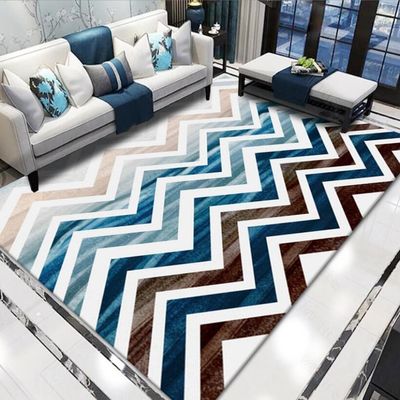 Geometric Pattern Waved Curved Line Living Room Floor Carpet Special Style