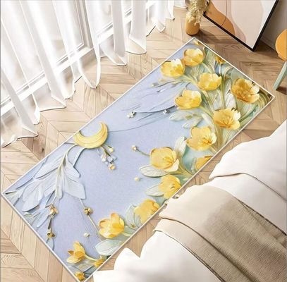 200*250cm Polyester Fiber Fresh Small Flower Bedroom Floor Carpets With Special Style