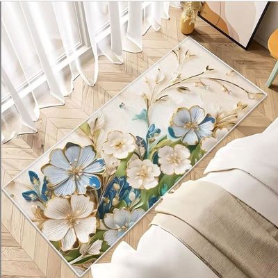 200*250cm Polyester Fiber Fresh Small Flower Bedroom Floor Carpets With Special Style