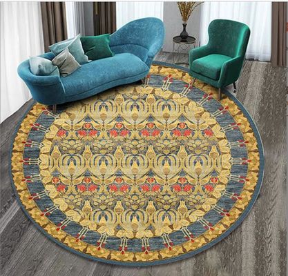 100*100cm Living Room / Hotel Carpet Printed Flower Ethnic Style Round Carpet