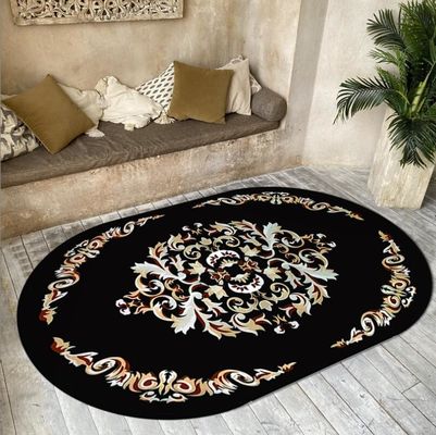 Bohemian Style Ellipse Crystal Velvet Living Room Floor Carpets 160*230cm For Sofa