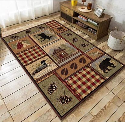 Alfombras de estilo étnico americano en el salón / piso del hotel con estilo especial