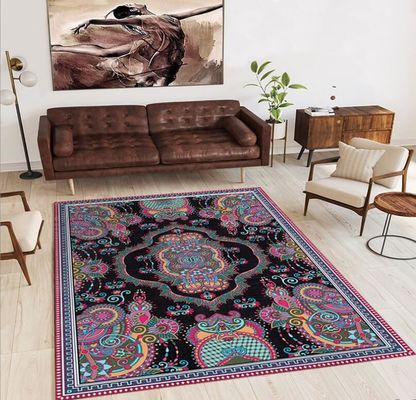 120*160cm Rectangle Living Room / Hotel Carpet With Persia Style Ancient Flower Pattern