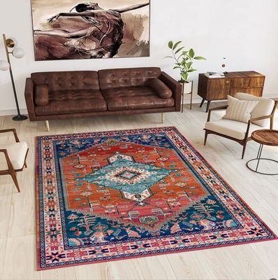 120*160cm Rectangle Living Room / Hotel Carpet With Persia Style Ancient Flower Pattern