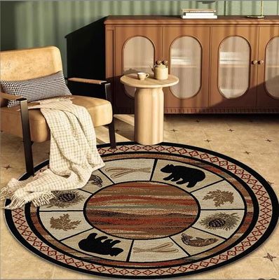 American Style Round Animal Pattern Carpet Living Room / Hotel Carpet