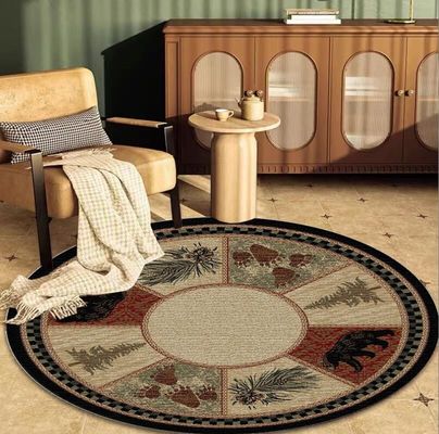 American Style Round Animal Pattern Carpet Living Room / Hotel Carpet