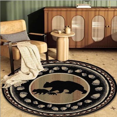 American Style Round Animal Pattern Carpet Living Room / Hotel Carpet