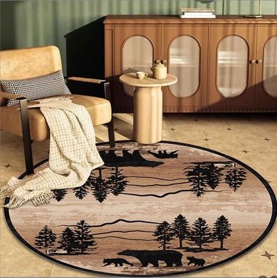 American Style Round Animal Pattern Carpet Living Room / Hotel Carpet