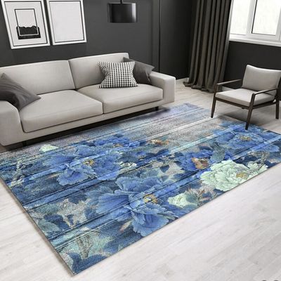 Rectangle Polyester Fiber Living Room Floor Carpets New Chinese Style Flower  4-8