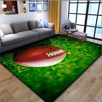 Rectangular Polyester Fiber Cartoon Football Living Room Floor Carpets 60*90cm