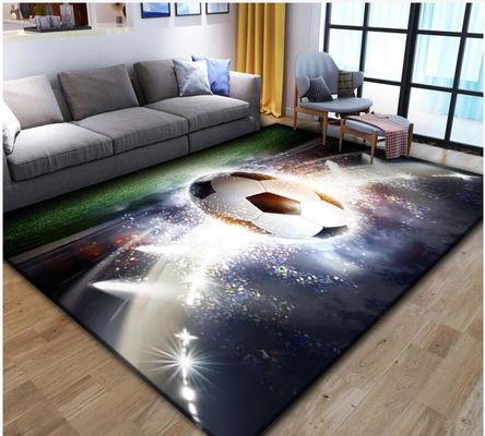 Crystal Velvet Living Room Floor Carpets 140*200cm Cartoon Football Pattern