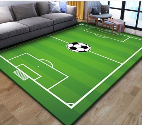 Crystal Velvet Living Room Floor Carpets 140*200cm Cartoon Football Pattern