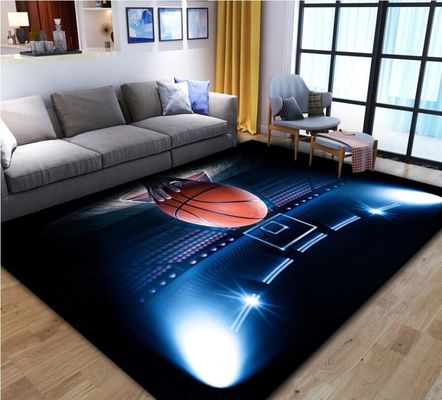 Crystal Velvet Living Room Floor Carpets 140*200cm Cartoon Football Pattern
