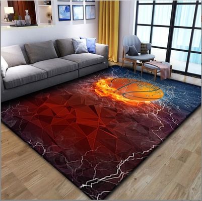 Crystal Velvet Living Room Floor Carpets 140*200cm Cartoon Football Pattern