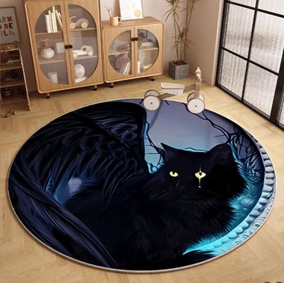Round Cat  Living Room Floor Carpets Polyester Fiber 180*180cm