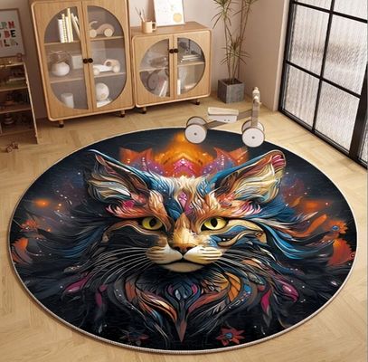 Round Cat  Living Room Floor Carpets Polyester Fiber 180*180cm