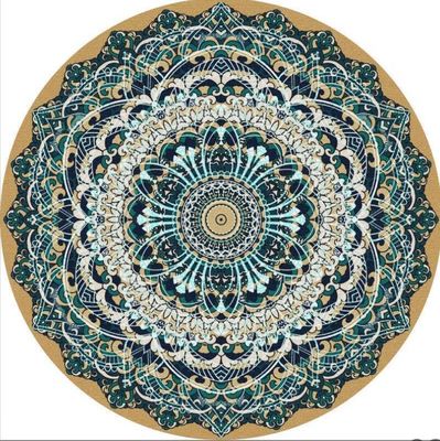 Round  Polyester Fiber Living Room Floor Carpets Ancient Ethnic Style 80*80cm