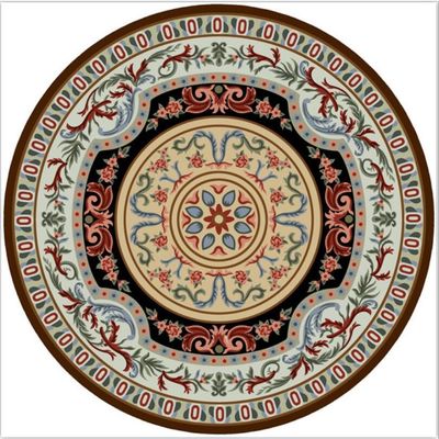 Round  Polyester Fiber Living Room Floor Carpets Ancient Ethnic Style 80*80cm