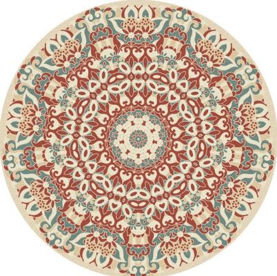 Round  Polyester Fiber Living Room Floor Carpets Ancient Ethnic Style 80*80cm