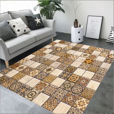 3D Printed Flower Geometric  Style Floor Carpets For sofa , Bedroom, Living Room