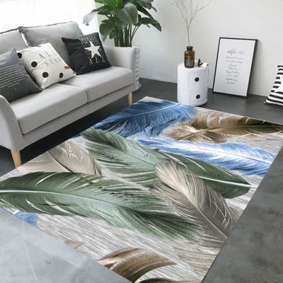 3D Printed Feather Abstract Pattern Living Room Floor Carpets 200*300cm