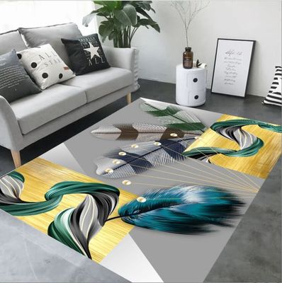 3D Printed Feather Abstract Pattern Carpets for Living Room Floor, Sofa and Bedroom