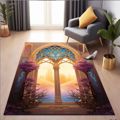 Special Arabic Printed Worship Mat National Style Prayer Floor Carpet Rug Polyester Fiber