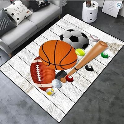 Football And Basketball Pattern Carpets For Living Room Floor, Sofa And Bedroom