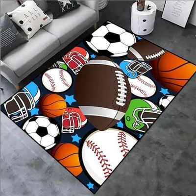 Football And Basketball Pattern Carpets For Living Room Floor, Sofa And Bedroom
