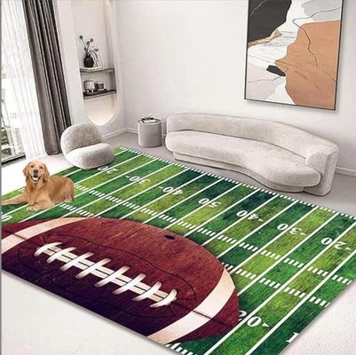 Bowling And Rugby Pattern Carpets For Living Room Floor, Sofa And Bedroom