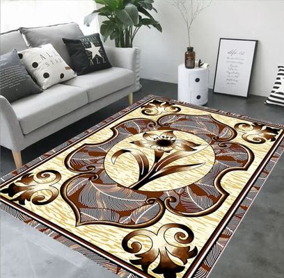 European Style 3D Printed Flower Pattern Carpets For Living Room , Sofa And Bedroom