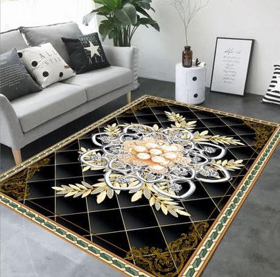 European Style 3D Printed Flower Pattern Carpets For Living Room , Sofa And Bedroom